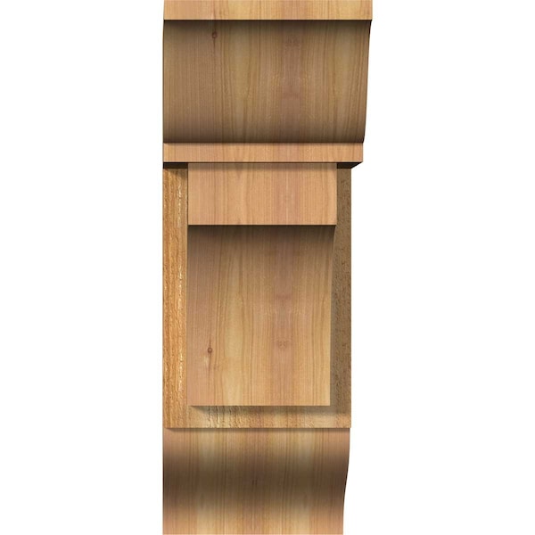 Westlake Traditional Rough Sawn Bracket W/ Offset Brace, Western Red Cedar, 8W X 18D X 22H